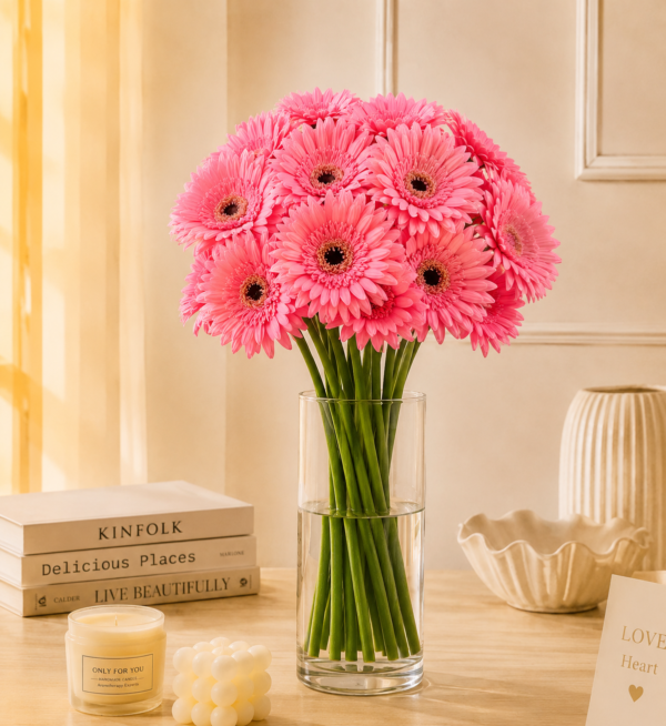 Light Pink Gerberas Bunch 10pcs