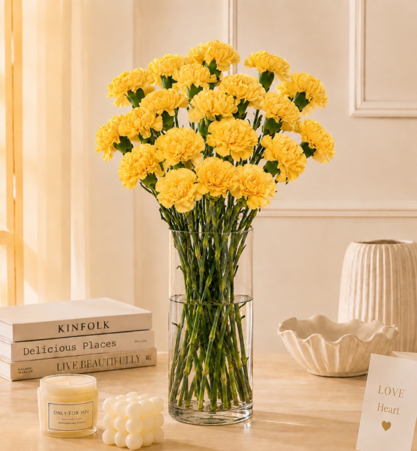 Premium Yellow Carnation Bunch 20pcs Sagar florist