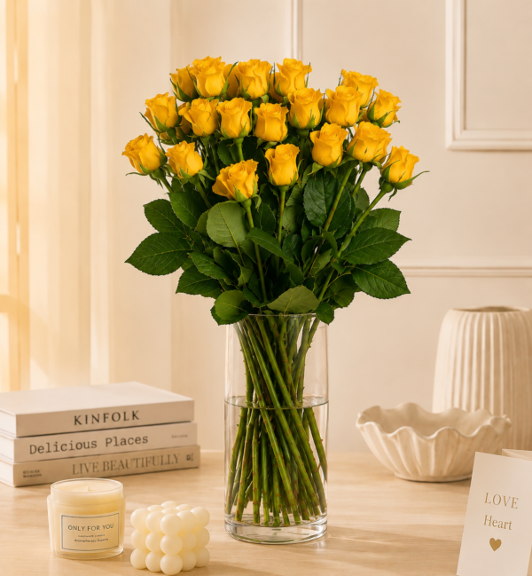 Premium Yellow Roses Bunch 20pcs
