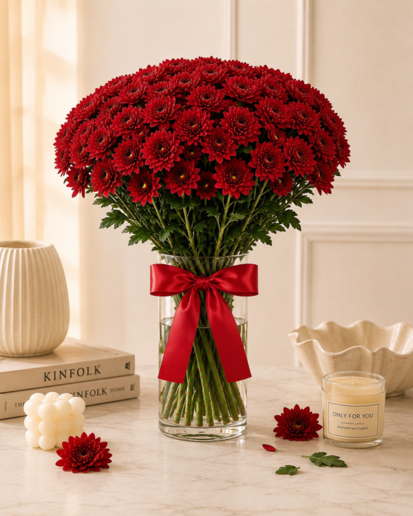 Fresh Red Crysanthemum Bunch