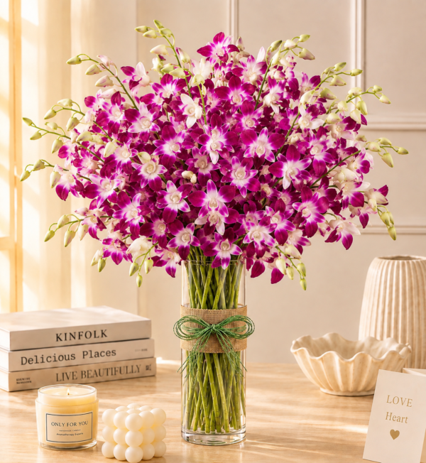 Fresh Purple Orchids Bunch 20pcs